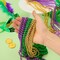 24 Pcs Mardi Gras Bead Necklaces with Pendant, 6 Designs Mardi Gras Necklaces, Gold Green Purple Beads Necklace Dress Up Costumes for Mardi Gras Party Decorations Supplies